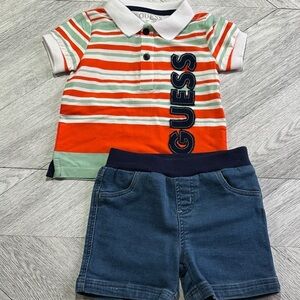 💥 5/$75 - GUESS - Baby Polo Shirt and Jean Shorts